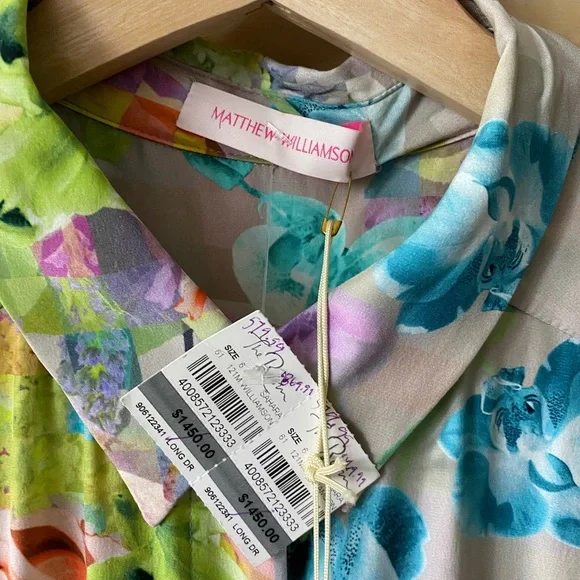 NWT MATTHEW WILLIAMSON SILK MAXI DRESS - Picture 6 of 9